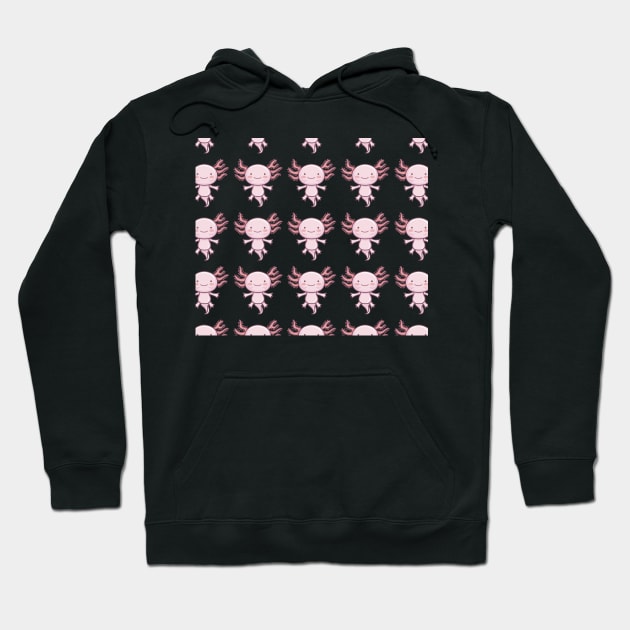 Axolotl Cute Pink Baby Fish Animal Social Distancing Salamander FaceMask Hoodie by gillys